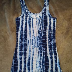 Tie Died tank top, Blue and White, Size Small